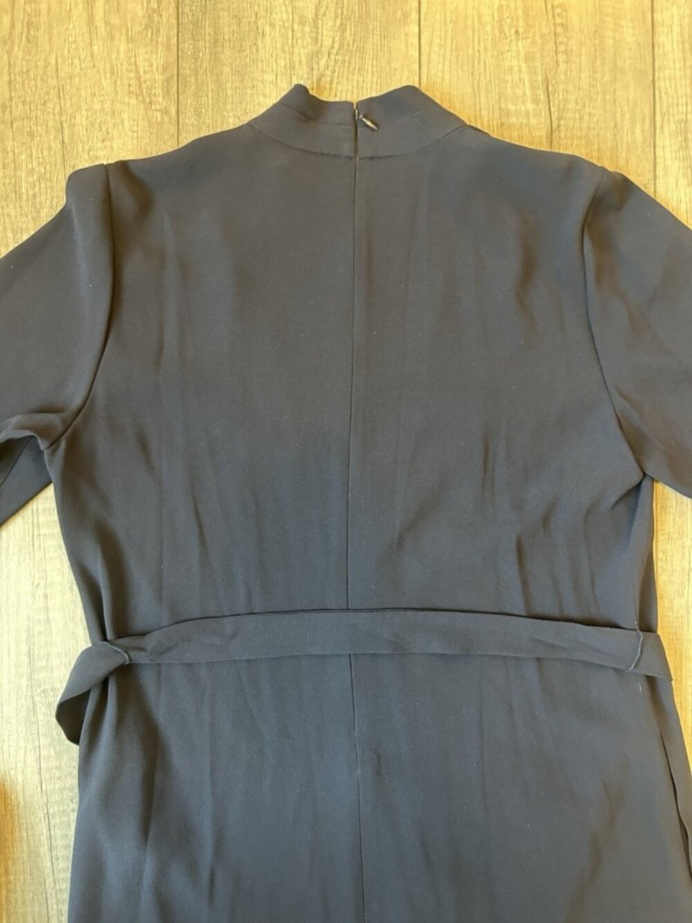 Kobi Halperin Charlee Dress M Navy Blue Long Sleeve Belted NWT $398 Pockets Zip - Picture 16 of 16